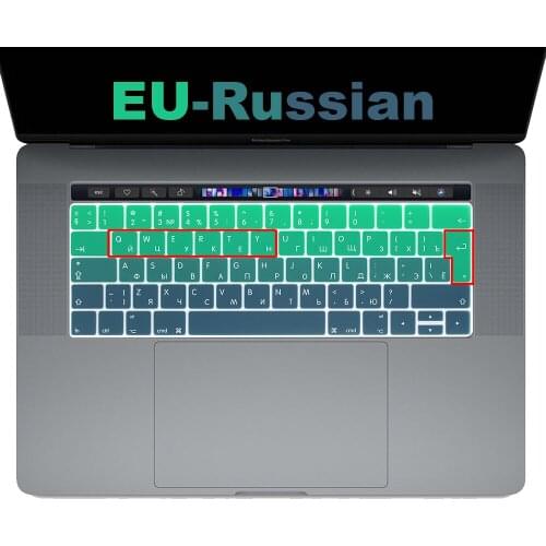 Russian Keyboard cover case Protector film for New Macbook Pro 13 15 With touch bar Model A1706/A1989 A1707 A2159 A1990 EU