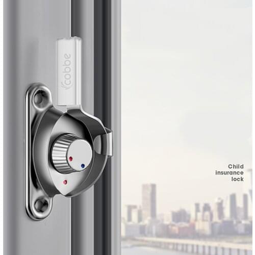 Stainless Steel Sliding Door Window Lock Buckle Double-sided Crescent Safety Lock Vintage Door and Window Hardware Accessories