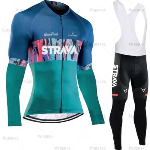 STRAVA Spring Women Bike Cycling Uniform Team Racing Anti-UV Long Sleeve Profession Cycling Wear Comfortable Bicycle Jersey Set