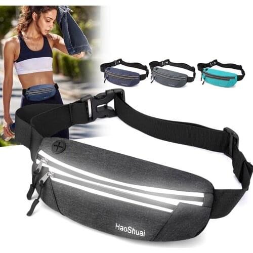 Reflective Running Waist Pack Belt Bags for Men Women Antitheft Close-Fitting Male Female Jogging Fitness Hip Bum Bag Fanny Pack