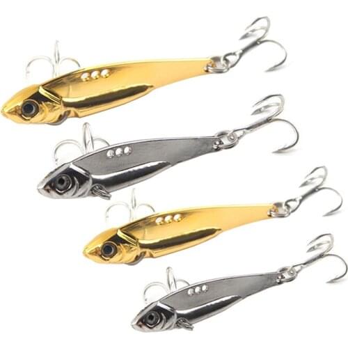 VIB Metal Lure Fishing Spoon Lures 7g/11g/15g/20g Sequins Noise Paillette Artificial Bait with Treble Hooks Fishing Tackle