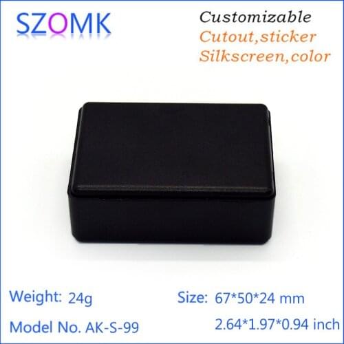 1 piece, 67*50*24mm high quality abs plastic enclosure for electronic product szomk black plastic cover box pcb junction box
