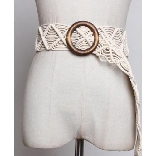 Womens runway fashion knitted Cummerbunds female Dress coat Corsets Waistband Belts decoration wide belt R1753