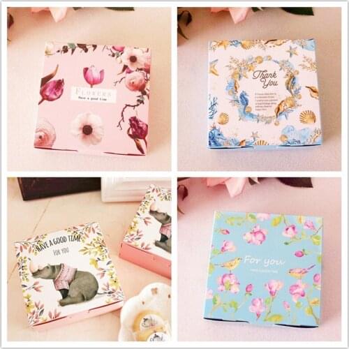 10pcs flower birds decoration bakery package dessert candy cookie cake packing box gift boxes supply favors