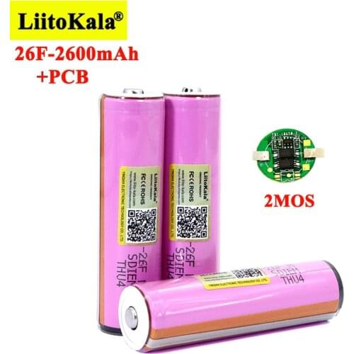 2021 Liitokala Protected Original 18650 ICR18650-26FM 2600mAh Li-ion 3.7v Battery With PCB For Flashlight batteries