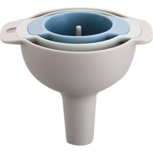 3in1 Large conical plastic kitchen set with three pieces of large diameter oil funnel