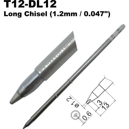 5 PCS T12-DL12 Long Screwdriver 1.2mm Soldering Tip for HAKKO FX-951 FX-950 FX-952 FX-9501 FM-2028 FM2027 Handle Iron Pencil Bit