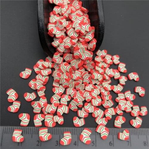 50g Chirstmas Socks Polymer Clay Sprinkle For Kids Diy ,Soft Clay For Nail Art /Scrapbook Decoration DIY, Craft Filler