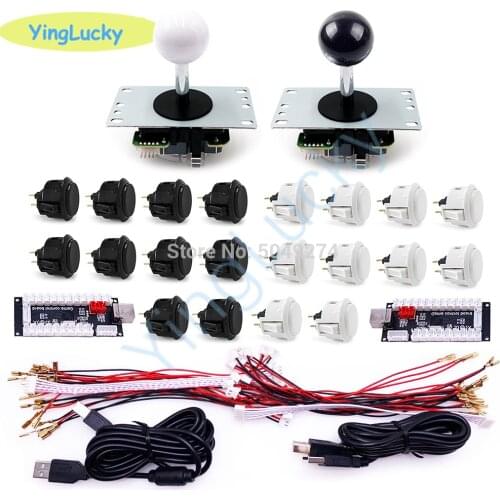 Arcade kit copy sanwa kit with a new black white button USB encoder for Raspberry Pi box arcade game machines