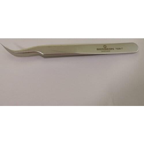 Bergeon 7026-7 Elbow tweezers Super fine points for hairsprings puntas largas.extra finsa para espirales Tweezers for Watch tool