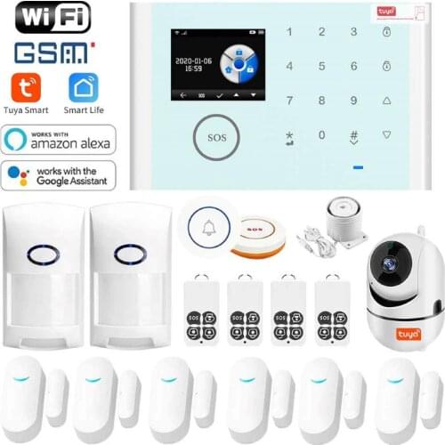 WIFI GSM Home Burglar Security Alarm System Infrated Motion Sensor Detector Support Tuya Alex Google Speaker Suits Host Control