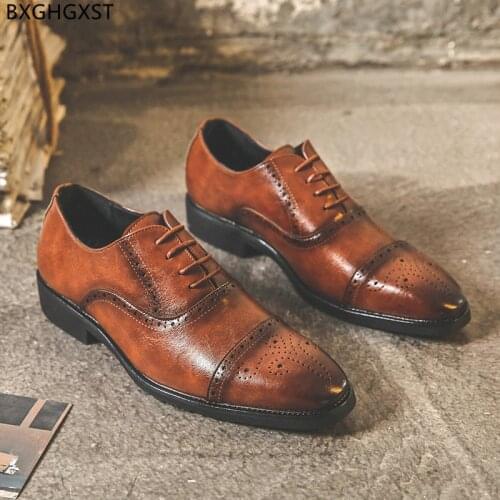 Brown Brogue Shoes for Men Black Luxury Designer Shoes Man Oxford Elegant Shoes for Men 2021 Chaussure Homme Zapatos De Hombre