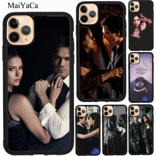 MaiYaCa Damon Elena The Vampire Diaries Case For iPhone 11 Pro Max 12 Pro Max mini XS X XR SE 2020 6S 7 8 Plus Fundas