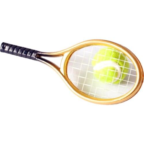 Simulation Mini Sports Goods Tennis Racket Ball Model Set Dollhouse Accessories
