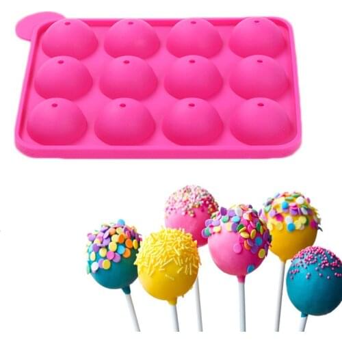DIY 12 Round Lollipop Pastry Truffle Christmas Party Candy Cake Pop Mold Mould
