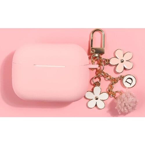 Cute Korea Cherry Flower Keychain Decor For AirPods Pro Case Silicone Bluetooth Earphone Cases For AirPods Pro 3 Protect Cover