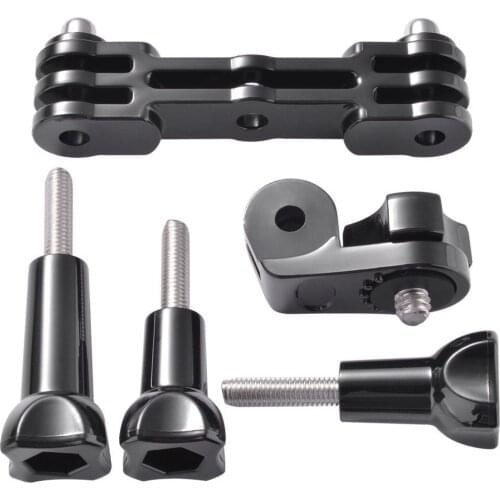 Dual Long Straight Bracket Mount + DV Mini Joint Adapter + 3pcs Screws for GoPro Hero 3/3+/4/5 Action Camera OS834