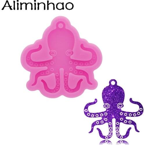 DY1176 Gloss Octopus Silicone Keychain Molds, Resin Mold to Make crafts with Epoxy, Fondant Cake Baking Mould