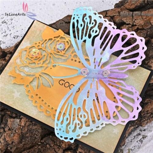 InLoveArts Butterfly Metal Cutting Dies for DIY Scrapbooking Album Paper Cards Decorative Crafts Embossing Die Cuts Knife Mold