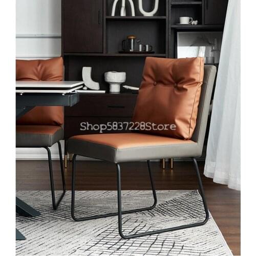 Italian Minimalist Designer Dining Table Chair Nordic Stool Back Home Leather Dining Chair Bedroom Net Red Makeup Chair