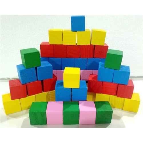 20Pcs/set Colorful Wooden Stacking Up Building Blocks Square Cubes Baby Kids Stacking Stack Up Learning Education Toys