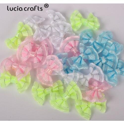 Lucia Crafts Organza Bows Girls Mini Hair Bow Headwear DIY Garment Craft 12pcs/24pcs B0806