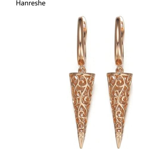 Hanreshe Copper Pendant Drop Earrings Geometric Punk Jewelry Party Simple Beautiful Earring For Women Gift Luxury Accessorie