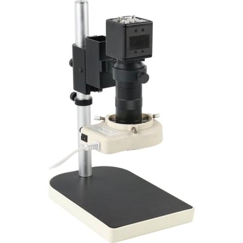 2 in 1 CCD CMOS VGA USB Digital Video Microscope Camera Set +56 LED Ring Light+Stand Holder+100X C-mount lens for PCB Lab Repair