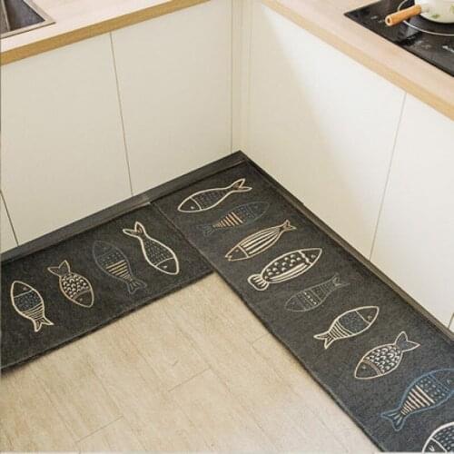 Kitchen floor mat oil absorption antiskid washable household simple long mat bathroom water absorption doormat Corridor Carpet