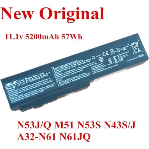 New Original Laptop replacement Li-ion Battery for Asus N53J/Q M51 N53S N43S/J A32-N61 N61JQ 11.1v 5200mAh 57Wh