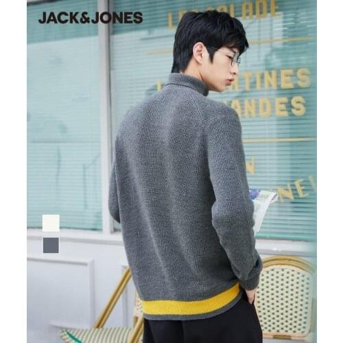 JackJones Mens High-neck Thickened Warm Business Casual Regular fit Knit Sweater|220324025