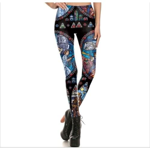 SzBlaZe Brand Fashion Womens Church Murals Printing Leggings Sexy Slim Funny Cosplay legging Digital animation Pencil Pants