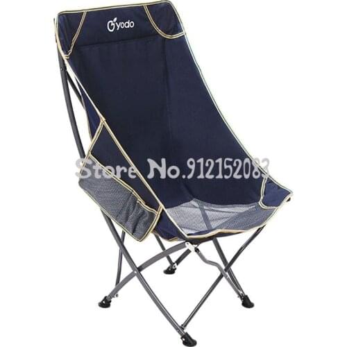 Outdoor Portable Folding Chair Back Fishing Chair Stool Leisure Beach Reclining Chair Lunch Break Chair Household Moon Cha