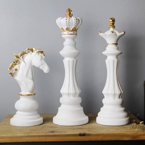Resin Unique Chess Statues Livingroom Chessman Figurine Pub Home Decoration