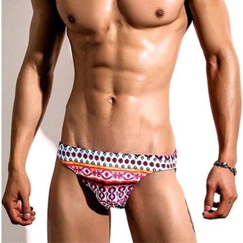 Ethnic Style Mens Swim Briefs Bikini Swimwear Swimming Trunks For Sexy Man Swimsuit Bath Suit Beach Shorts Gay Desmiit Zwembroek