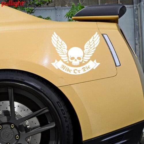 Ride Or Die Skull Wings Ribbon Car Body Window Bumper Vinyl Decal Sticker