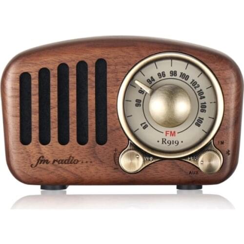 Vintage Radio Retro Bluetooth Speaker - Walnut Wooden Fm Radio, Strong Bass Enhancement, Loud Volume, Bluetooth 4.2 Aux Tf Car