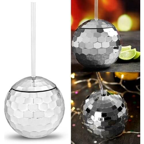 Disco Flash Ball Cocktail Cup Nightclub Bar Party Flashlight Straw Wine Glass Drinking Syrup Tea Bottle