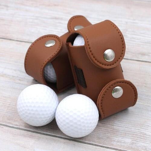 Mini Golf Ball Bag Portable Faux Leather Golf Ball Tees Holder Waist Bag Pouch Storage Bag Container Golf Accessories
