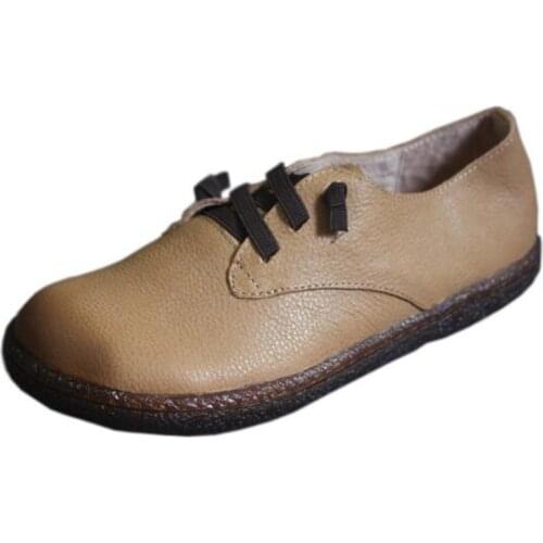 Women Shoes Low Heels Shoes flats Driving Flat Shoes Women Loafers Soft Nurse Lace Up Round Toe soft Retro drive shoes for women