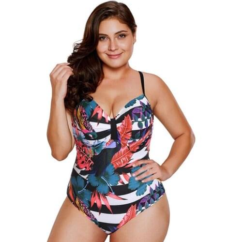 2021 Women Push Up Swimsuit One Piece Plus Size 5XL Swimwear Large Big Plussize Swimming Suits Beachwear Bathing Suits New