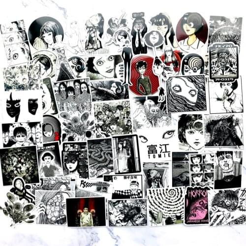 55pcs TOMIE Horror Anime Sticker 90s vintage decals scrapbooking Kids Toy for DIY phone Laptop Motorcycle Waterproof Stickers