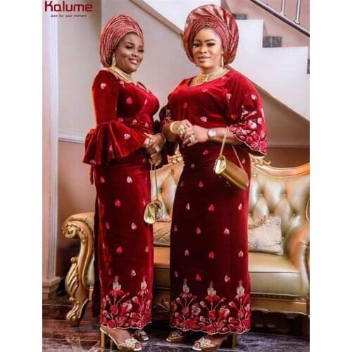 Kalume Velvet Lace Fabric 5 Yards Sequins African Nigerian French Lace Fabric 2021 Embroidery For Diy Dress Wedding Sewing H2014