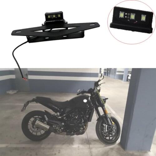 Motorcycle Accessories Rear License Registration Plate Tail Frame Holder Bracket Modified with Led For Benelli Leoncino 500 Bj50