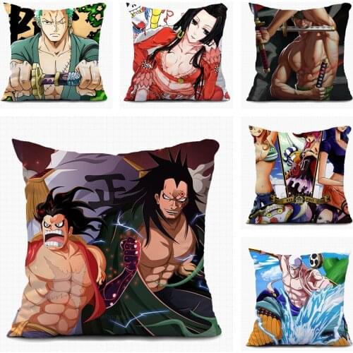 Anime ONE PIECE Christmas Gift Usopp Hancock Zoro Sofa Pillow Case Custom Decorative Cushion Covers Home Textile Pillowcase A20