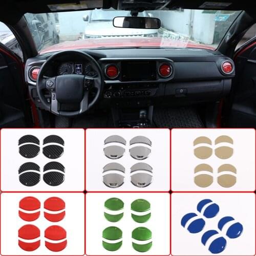 Carbon Fiber Car Center Console Dashboard Air Condition Vent Outlet Cover Trim Stickers For Toyota Tacoma 2016-2020 Accessories