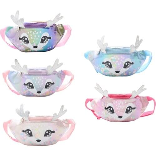 N7MF Kids Elk Print Waist Fanny Pack Belt Pouch Travel Hip Bum Shoulder Bag Purse