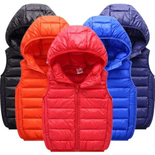 Children Waistcoat 2020 Autumn Winter Kids Hooded Sleeveless Jacket Outerwear For Teenage Boys Girls Vest Coat TX382