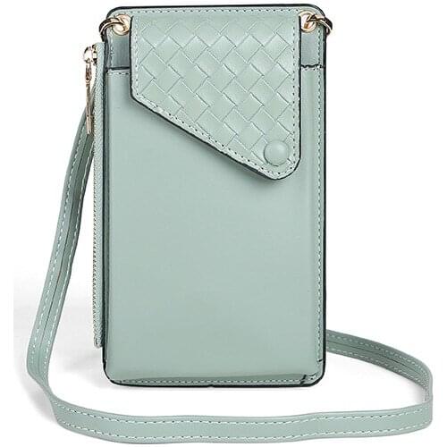 6 Colors Long Leather Womens purses with shoulder straps Woman wallet Trend phone card holder bag Solid billeteras para mujer