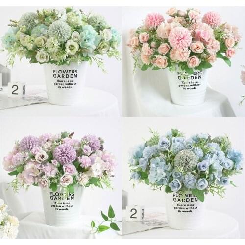 Home Decor Beautiful Artificial Silk Fake Flowers Wedding Valentines Bouquet Bridal Decor Valentines Day Holiday Decorations